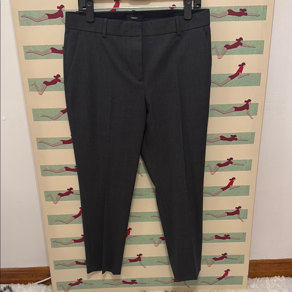Theory Women's Charcoal Cropped Pants